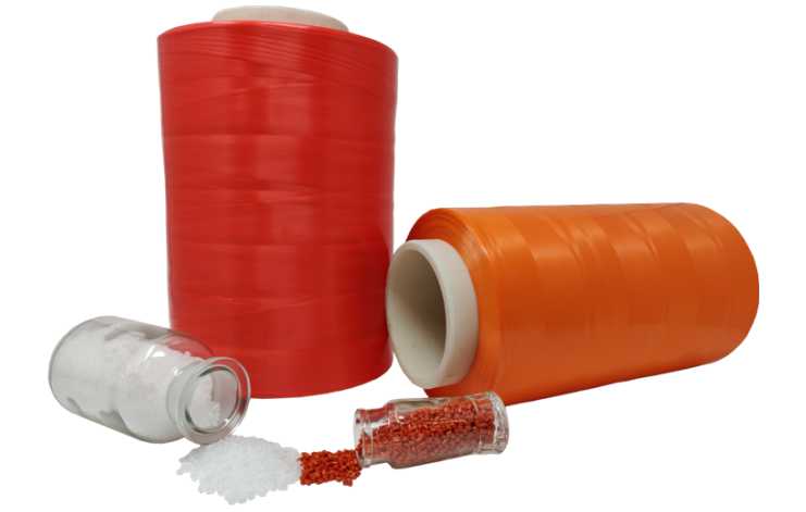 Raffia yarns of polypropylene, polyethylene and bio-plastic
