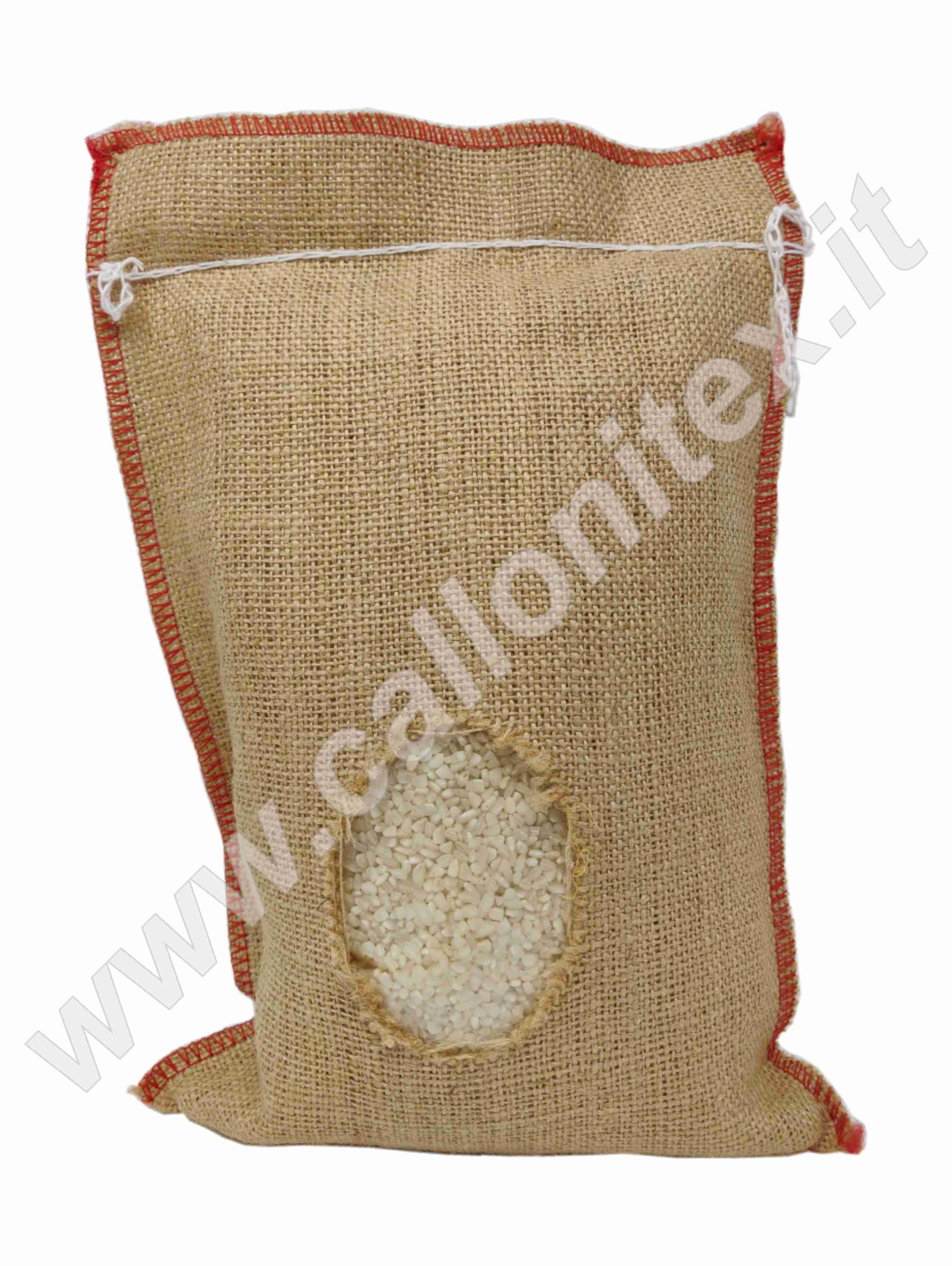 Jute bag with pass-through window 