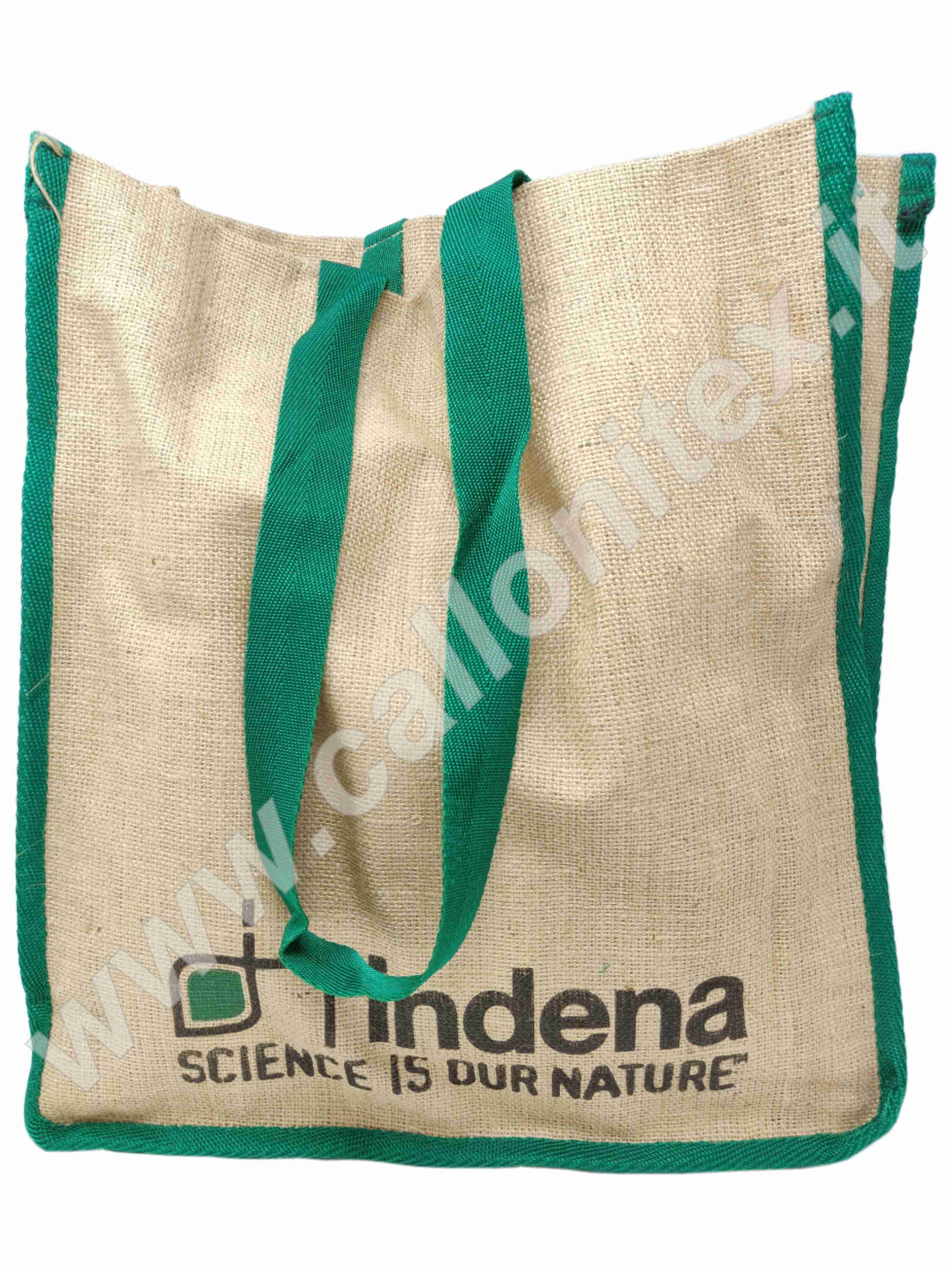 Jute bag, with handles and personalized print 